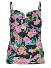 M&Co Black Tropical Floral Fitted Tankini - Image 6 of 6
