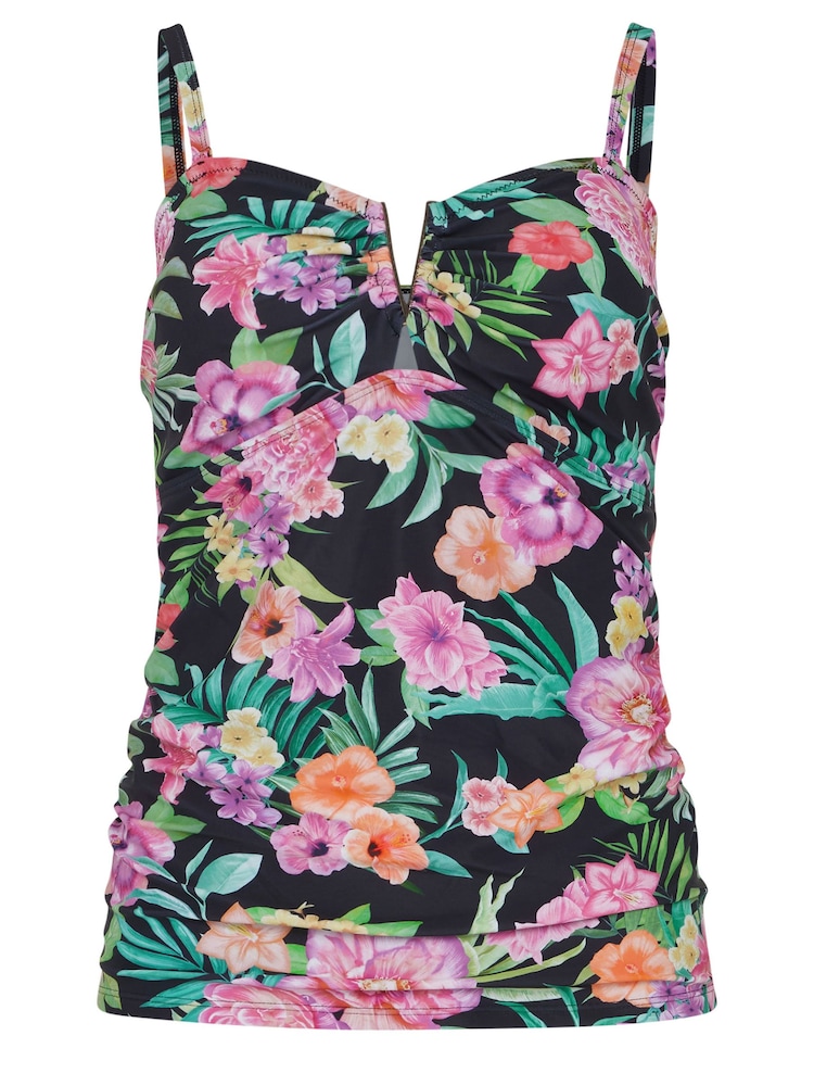 M&Co Black Tropical Floral Fitted Tankini - Image 6 of 6