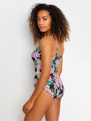 M&Co Black Tropical Floral Bandeau Swimsuit - Image 4 of 6
