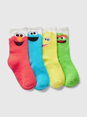 Gap Black Kids 4 Pack Sesame Street Crew Socks - Image 1 of 1