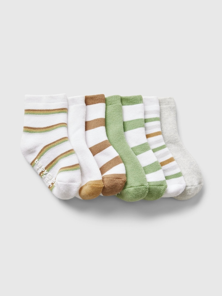 Gap Kids 7 komplet črtast; progast Quarter okrogli ovratnik; z okroglim ovratnikom nogavice - Slika 1 iz 1