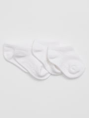 Gap White 4 Pack Basic Logo No Show Socks (Newborn-5yrs) - Image 1 of 1