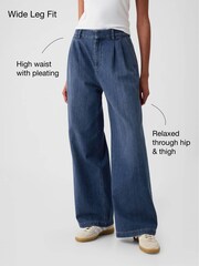 Gap Blue High Waisted Wide Denim Trousers - Image 2 of 9