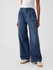 Gap Blue High Waisted Wide Denim Trousers - Image 5 of 9