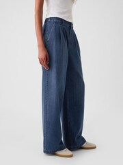 Gap Blue High Waisted Wide Denim Trousers - Image 6 of 9