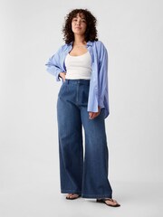 Gap Blue High Waisted Wide Denim Trousers - Image 7 of 9