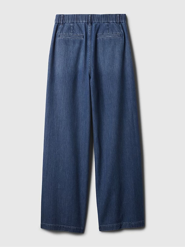 Gap Blue High Waisted Wide Denim Trousers - Image 9 of 9