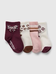 Gap Black 4 Pack Quarter Crew Socks (Newborn-5yrs) - Image 1 of 1