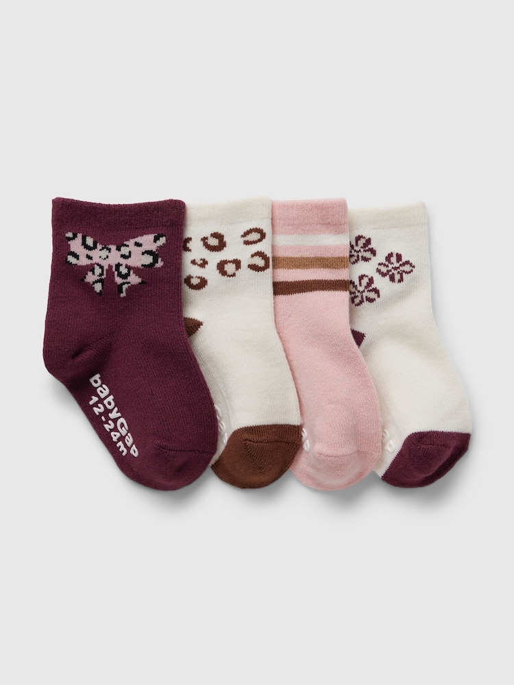 Gap Black 4 Pack Quarter Crew Socks (Newborn-5yrs) - Image 1 of 1