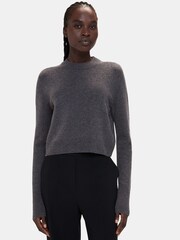 Whistles Grey Wool Cropped Sweater - Image 1 of 6