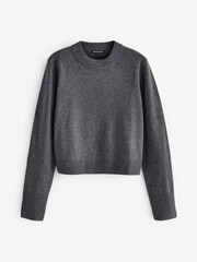 Whistles Grey Wool Cropped Sweater - Image 6 of 6