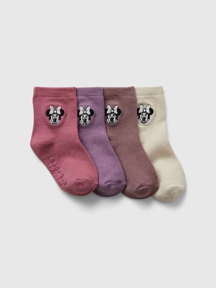 Gap Pink Disney Minnie Mouse Ankle Socks 4-Pack (Newborn-5yrs) - Image 1 of 1