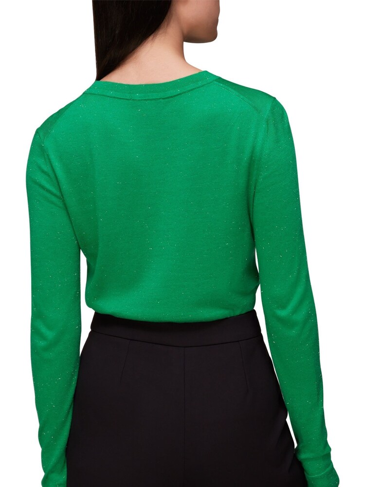 Whistles Green Annie Sparkle Crew Neck Jumper - Image 2 of 4