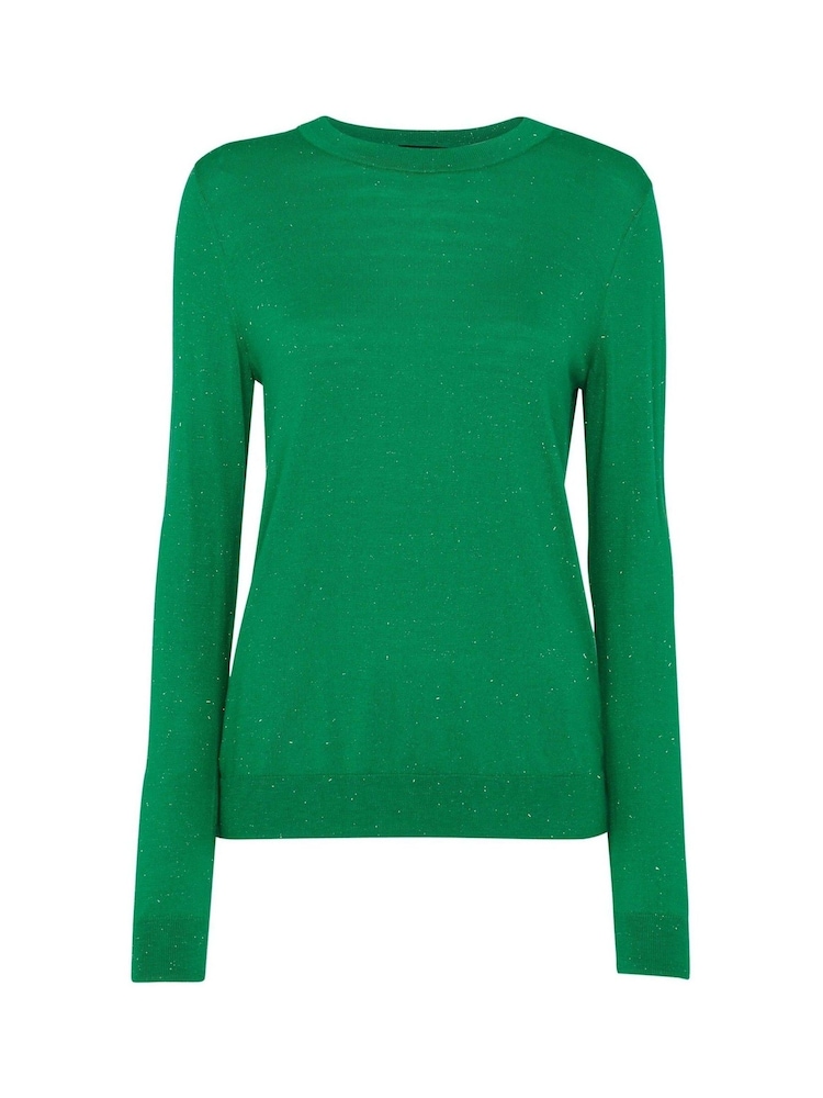 Whistles Green Annie Sparkle Crew Neck Jumper - Image 4 of 4