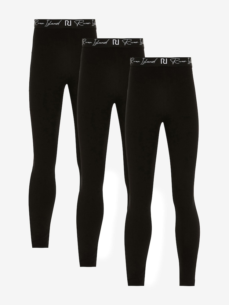 River Island, Mädchen-Leggings mit Logobund, 3er-Pack - Bild 1 von 3 River Island, Mädchen-Leggings mit Logobund, 3er-Pack - Bild 1 von 3