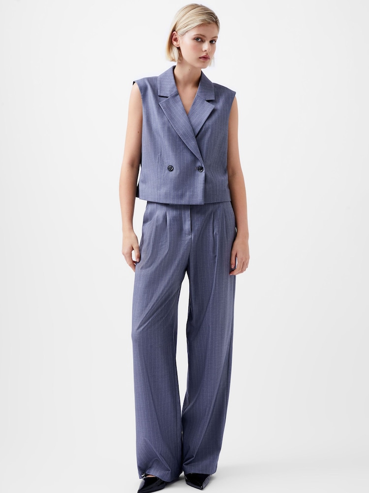 French Connection Grey Fiorella PIN Stripe Waistcoat - Image 1 of 4