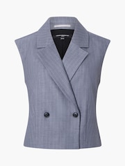 French Connection Grey Fiorella PIN Stripe Waistcoat - Image 4 of 4