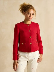 Joules Hampstead Red Boucle Jacket - Image 1 of 6