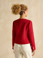 Joules Hampstead Red Boucle Jacket - Image 2 of 6