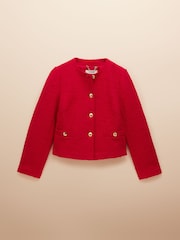 Joules Hampstead Red Boucle Jacket - Image 6 of 6