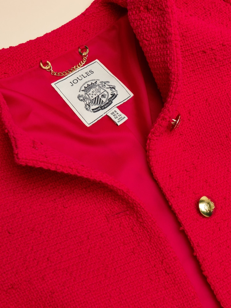 Joules Hampstead Red Boucle Jacket - Image 7 of 7 Joules Hampstead Red Boucle Jacket - Image 7 of 7
