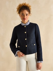 Joules Hampstead Navy Boucle Jacket - Image 1 of 6
