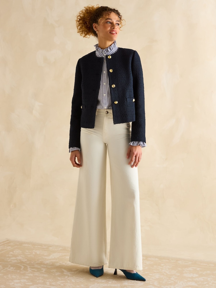 Joules Hampstead Navy Boucle Jacket - Image 3 of 7