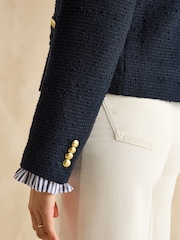 Joules Hampstead Navy Boucle Jacket - Image 5 of 6