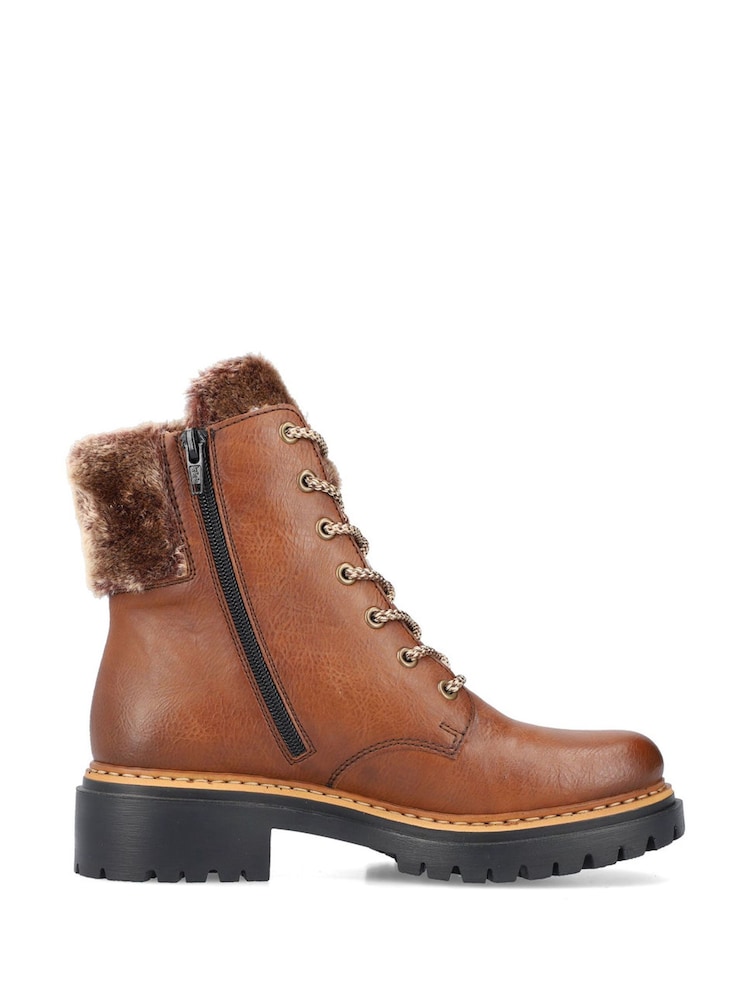 Rieker Womens Zipper Brown Boots - Image 1 of 12 Rieker Womens Zipper Brown Boots - Image 1 of 12