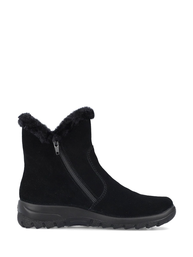 Rieker Womens Zipper Black Boots - Image 1 of 10