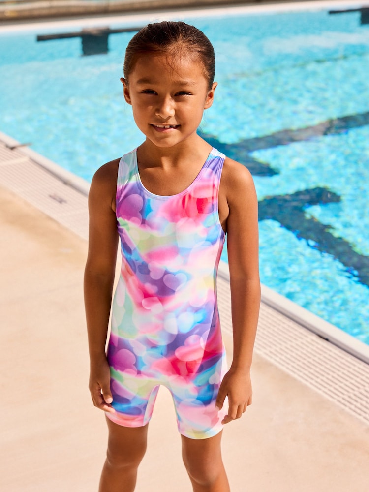 Heart Tie Dye Shortie Swimsuit (3-16yrs) - Image 1 of 6