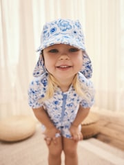 Blue Floral Swim Cap (3mths-10yrs) - Image 1 of 5