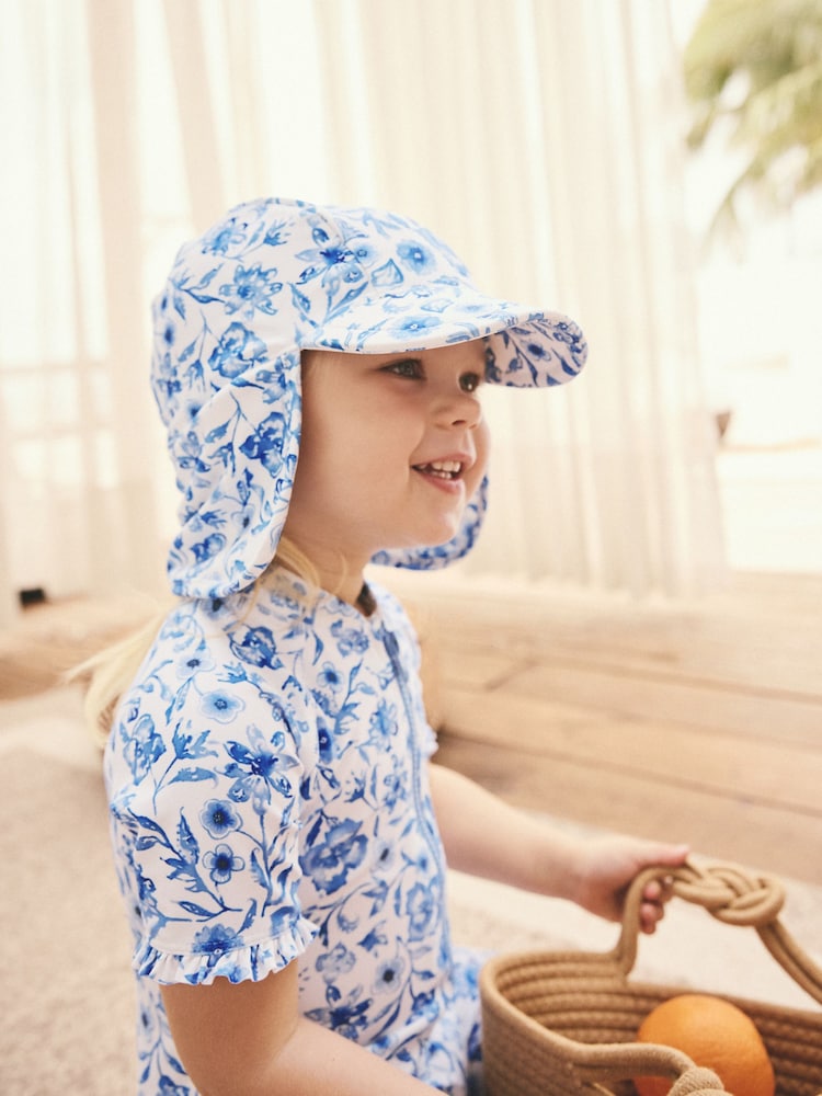 Blue Floral Swim Cap (3mths-10yrs) - Image 2 of 5