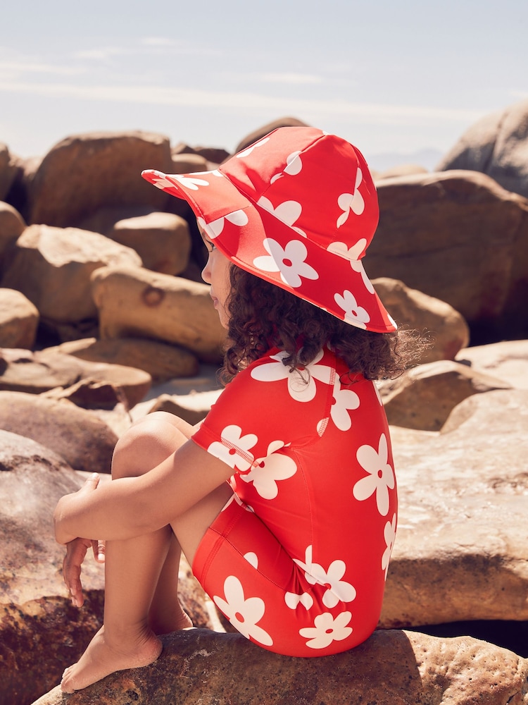 Red Flower Swim Hat (3mths-10yrs) - Image 2 of 6 Red Flower Swim Hat (3mths-10yrs) - Image 2 of 6