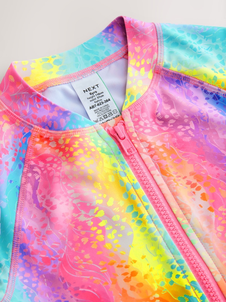 Regenboogkleurige dierenprint - Rashvest met rits (3-16jr) - Image 7 of 8