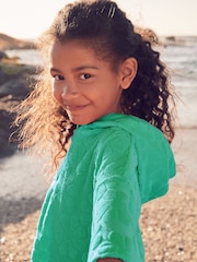 Green Flower Towelling Beach Co-Ord Hoodie And Shorts Set (3-16yrs) - Image 4 of 7