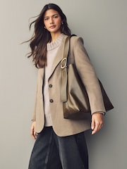 Khaki Green Buckle Shoulder Bag - Image 1 of 9