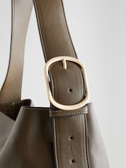 Khaki Green Buckle Shoulder Bag - Image 8 of 9