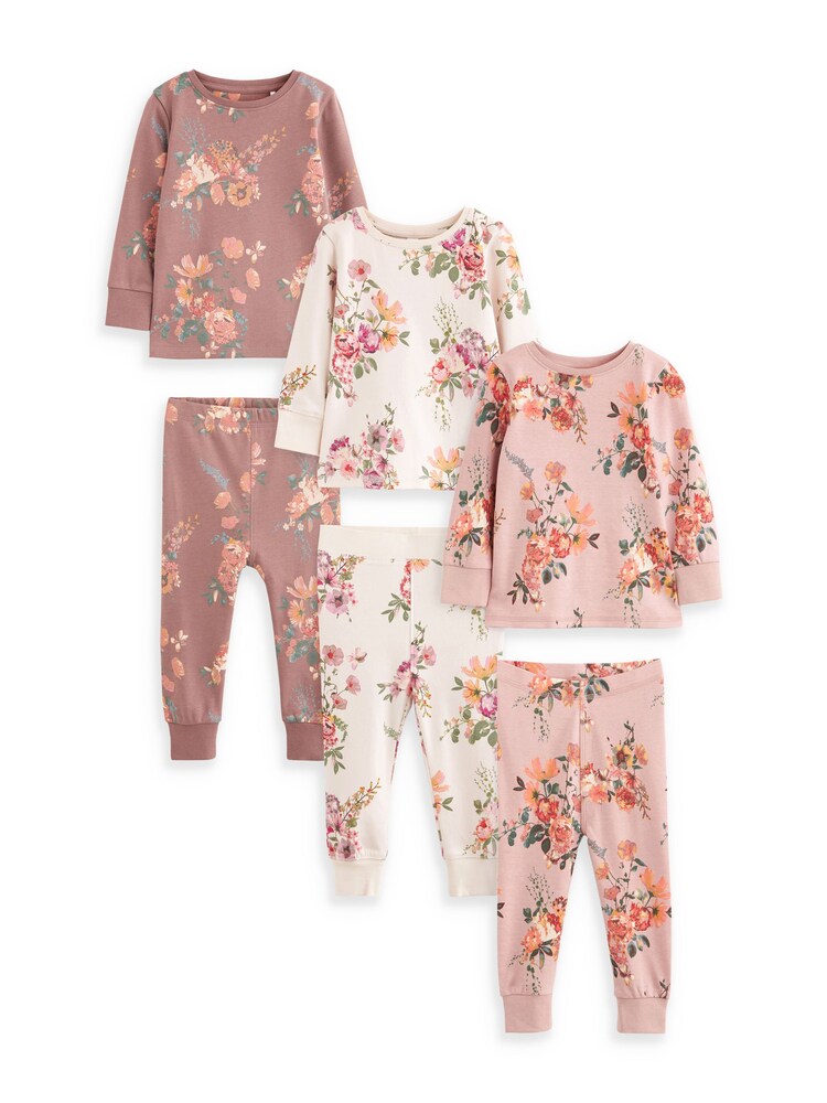 Buy Neutral Floral Pyjamas Pack (9mths-16yrs) from Next Hungary