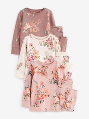 Neutral Floral Pyjamas 3 Pack (9mths-16yrs) - Image 5 of 11