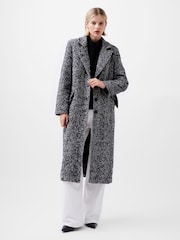 French Connection Chantelle Herringbone Black Coat - Image 1 of 4