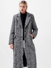 French Connection Chantelle Herringbone Black Coat - Image 3 of 4