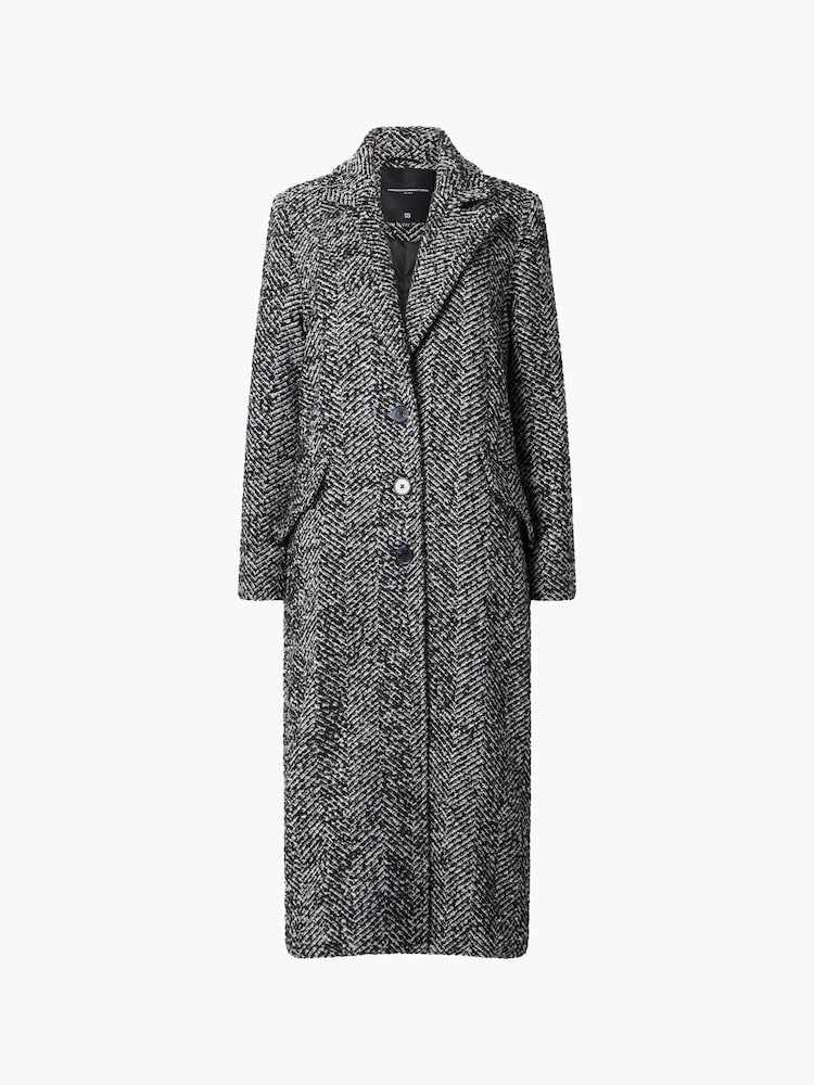French Connection Chantelle Herringbone Black Coat - Image 4 of 4