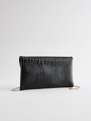 Schwarz - Clutch-Tasche mit abnehmbarer Kette - Bild 5 von 8