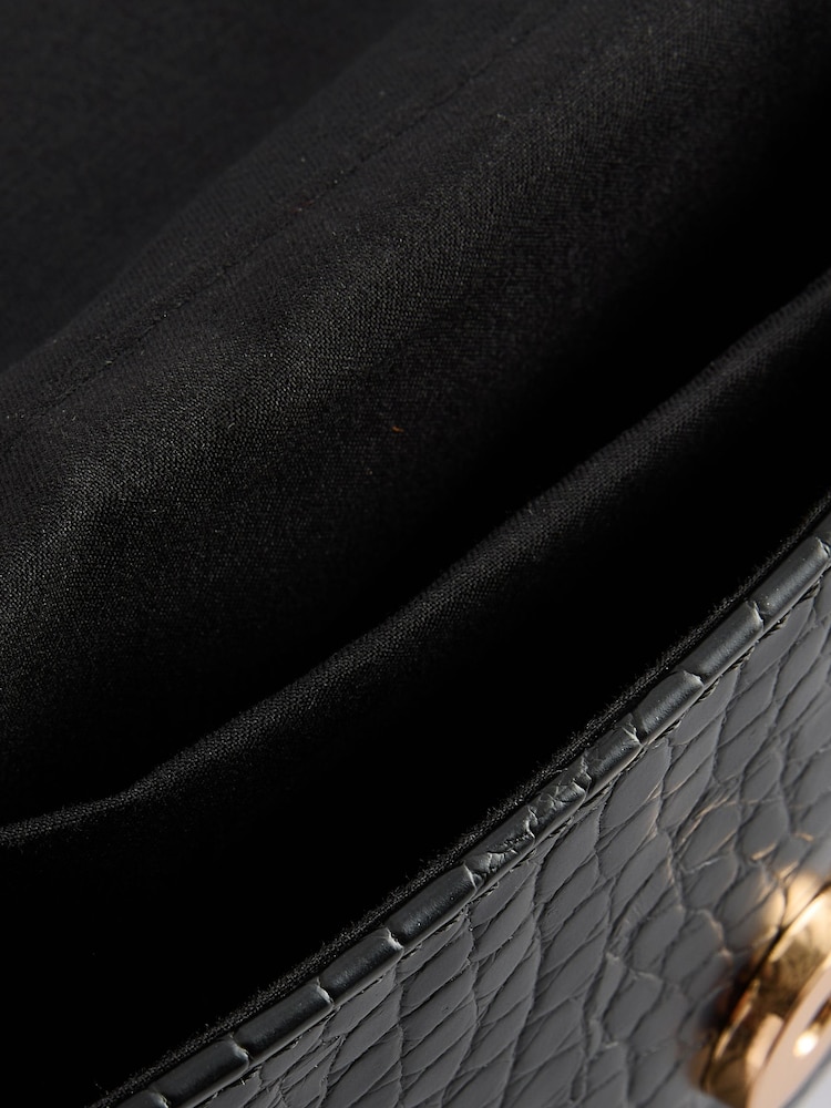 Schwarz - Clutch-Tasche mit abnehmbarer Kette - Bild 8 von 8