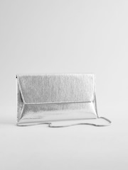 Silver Clutch Bag With Detachable Chain - Image 2 of 7
