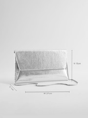 Silver Clutch Bag With Detachable Chain - Image 4 of 7