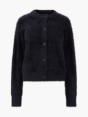 French Connection Molly Feather Long Sleeve Black Cardigan - Image 4 of 4
