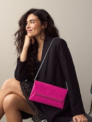 Pink Clutch Bag With Detachable Chain - Image 2 of 9