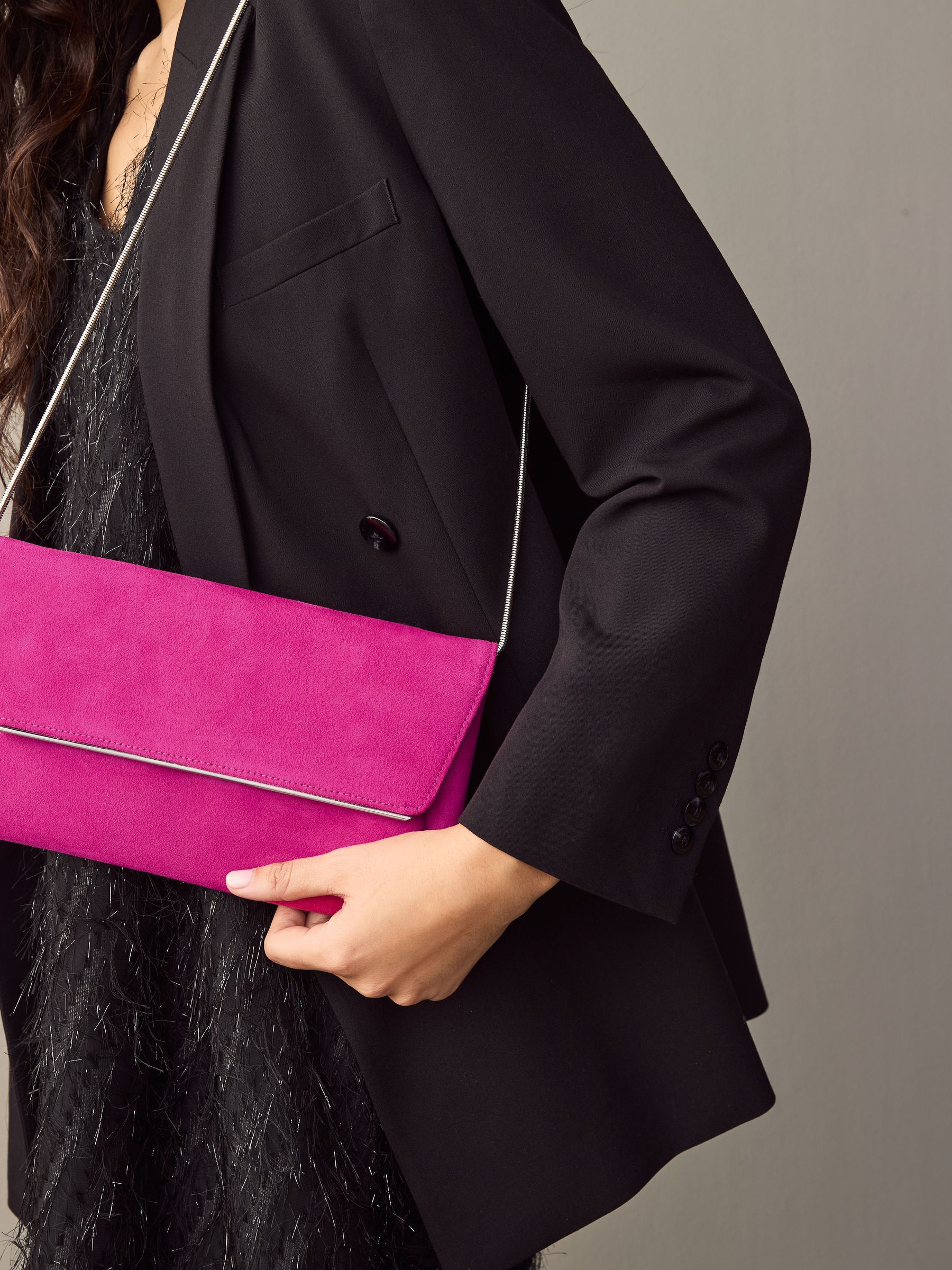 Buy Pink Clutch Bag with Detachable Chain from Next Romania